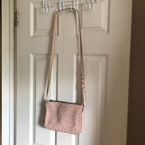 Madewell Genuine Shearling Crossbody Bag NEW Light Pink